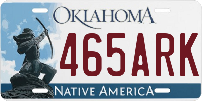 OK license plate 465ARK