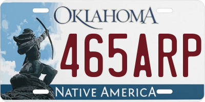 OK license plate 465ARP