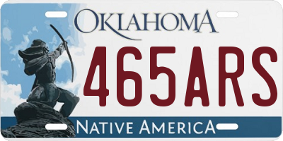OK license plate 465ARS