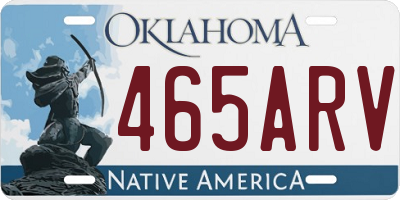 OK license plate 465ARV