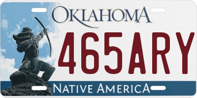 OK license plate 465ARY