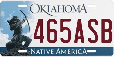 OK license plate 465ASB