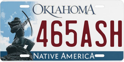 OK license plate 465ASH