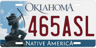 OK license plate 465ASL