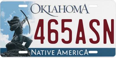 OK license plate 465ASN