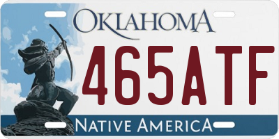 OK license plate 465ATF