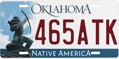 OK license plate 465ATK
