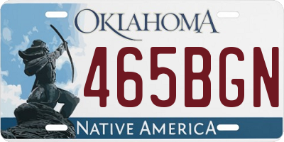 OK license plate 465BGN