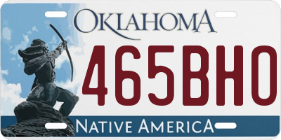 OK license plate 465BHO