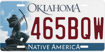 OK license plate 465BQW