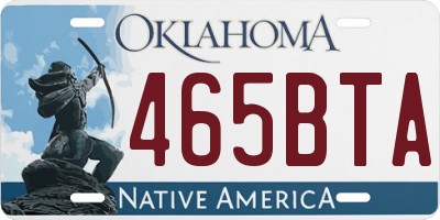 OK license plate 465BTA