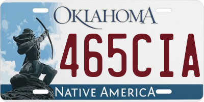 OK license plate 465CIA