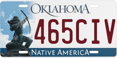 OK license plate 465CIV
