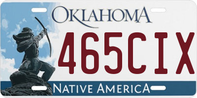 OK license plate 465CIX