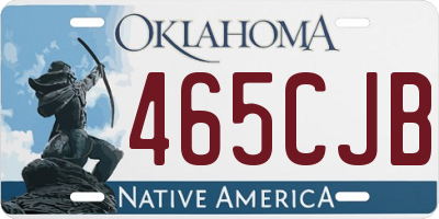 OK license plate 465CJB