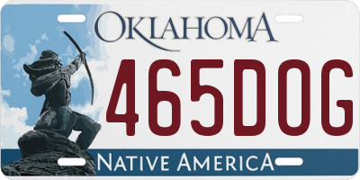 OK license plate 465DOG