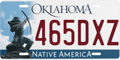 OK license plate 465DXZ