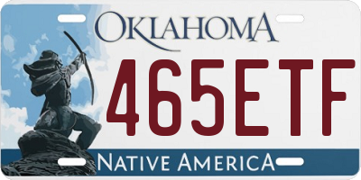 OK license plate 465ETF