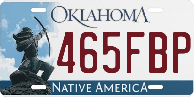 OK license plate 465FBP
