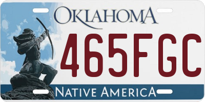 OK license plate 465FGC