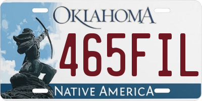 OK license plate 465FIL
