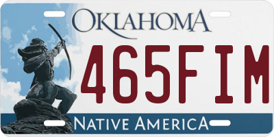 OK license plate 465FIM