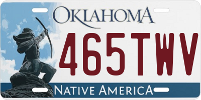 OK license plate 465TWV
