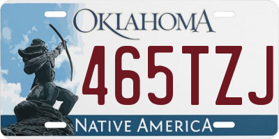 OK license plate 465TZJ