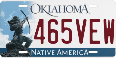 OK license plate 465VEW