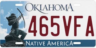 OK license plate 465VFA