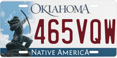 OK license plate 465VQW