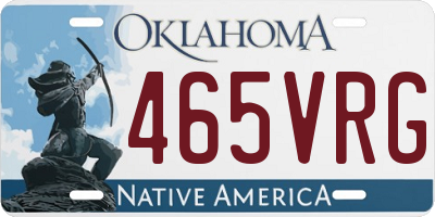 OK license plate 465VRG