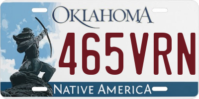 OK license plate 465VRN