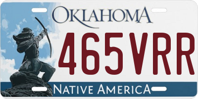 OK license plate 465VRR