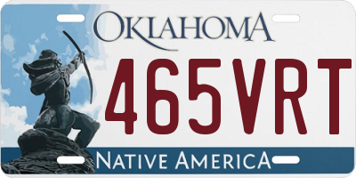 OK license plate 465VRT