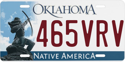 OK license plate 465VRV