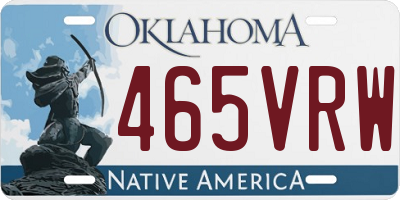 OK license plate 465VRW