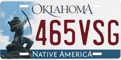 OK license plate 465VSG