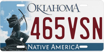 OK license plate 465VSN
