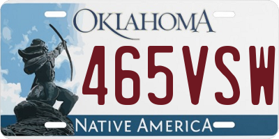 OK license plate 465VSW