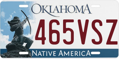 OK license plate 465VSZ
