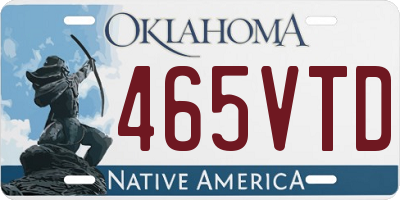 OK license plate 465VTD