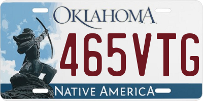 OK license plate 465VTG