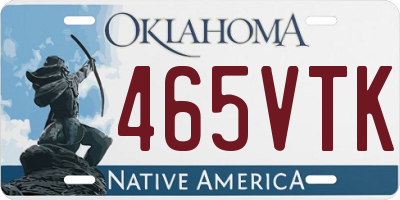 OK license plate 465VTK