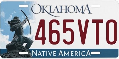 OK license plate 465VTO