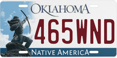OK license plate 465WND