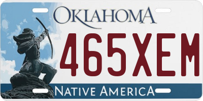 OK license plate 465XEM