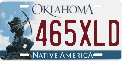 OK license plate 465XLD