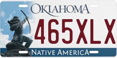 OK license plate 465XLX