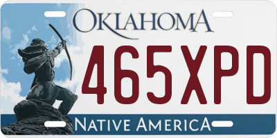 OK license plate 465XPD